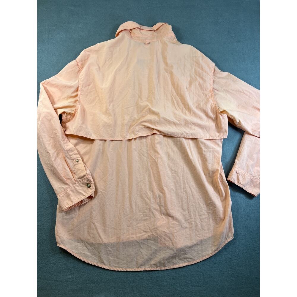 Bimini Bay Fishing Shirt Mens XL Peach Long Sleeve Vented Performance Pockets - Picture 2 of 15